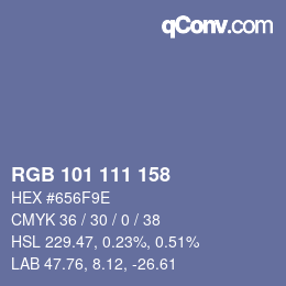 カラーコード: RGB 101 111 158 | qconv.com