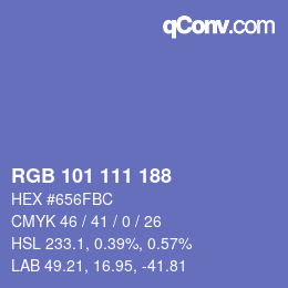 Color code: RGB 101 111 188 | qconv.com