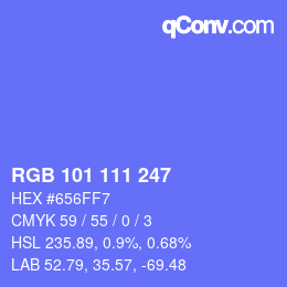 Color code: RGB 101 111 247 | qconv.com