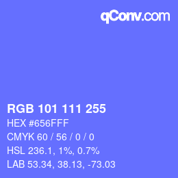 Color code: RGB 101 111 255 | qconv.com