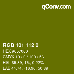 颜色代码: RGB 101 112 0 | qconv.com