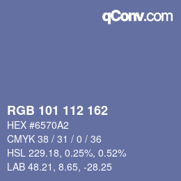 Color code: RGB 101 112 162 | qconv.com
