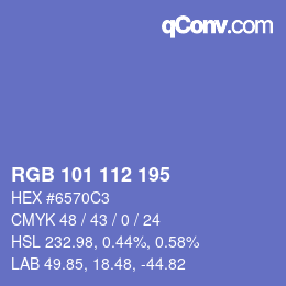 颜色代码: RGB 101 112 195 | qconv.com
