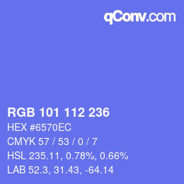 Color code: RGB 101 112 236 | qconv.com