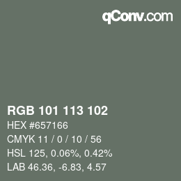 Color code: RGB 101 113 102 | qconv.com