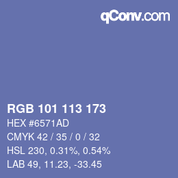 Color code: RGB 101 113 173 | qconv.com