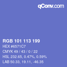 カラーコード: RGB 101 113 199 | qconv.com