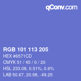 Color code: RGB 101 113 205 | qconv.com