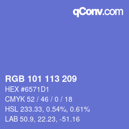 Color code: RGB 101 113 209 | qconv.com