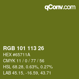 カラーコード: RGB 101 113 26 | qconv.com