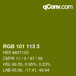 Color code: RGB 101 113 3 | qconv.com