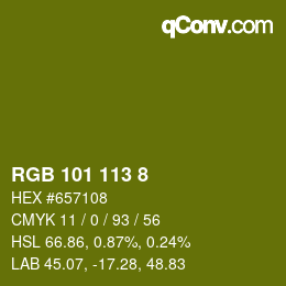 カラーコード: RGB 101 113 8 | qconv.com