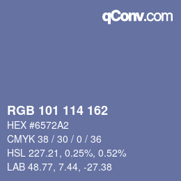 Color code: RGB 101 114 162 | qconv.com