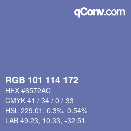 Color code: RGB 101 114 172 | qconv.com