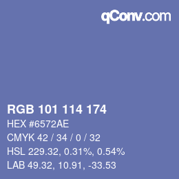 Color code: RGB 101 114 174 | qconv.com