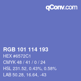 Color code: RGB 101 114 193 | qconv.com