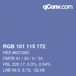Color code: RGB 101 115 172 | qconv.com