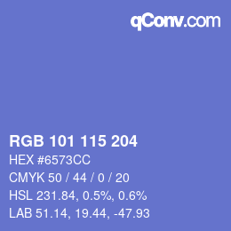Color code: RGB 101 115 204 | qconv.com