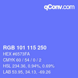 Color code: RGB 101 115 250 | qconv.com