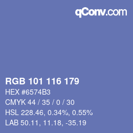颜色代码: RGB 101 116 179 | qconv.com