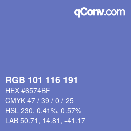 Color code: RGB 101 116 191 | qconv.com