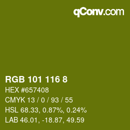 カラーコード: RGB 101 116 8 | qconv.com