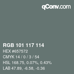 Color code: RGB 101 117 114 | qconv.com