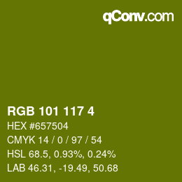 Color code: RGB 101 117 4 | qconv.com
