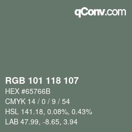Código de color: RGB 101 118 107 | qconv.com