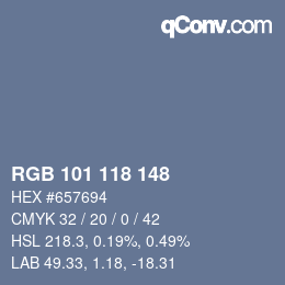 颜色代码: RGB 101 118 148 | qconv.com