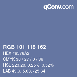 カラーコード: RGB 101 118 162 | qconv.com