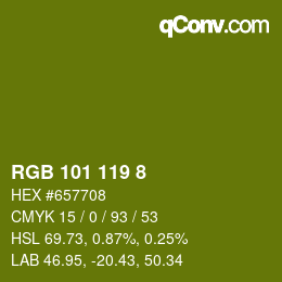 カラーコード: RGB 101 119 8 | qconv.com