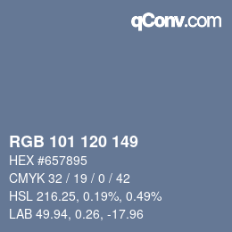 Farbcode: RGB 101 120 149 | qconv.com