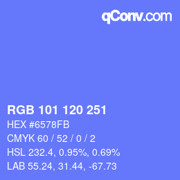 Color code: RGB 101 120 251 | qconv.com
