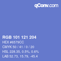 Color code: RGB 101 121 204 | qconv.com