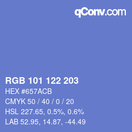 カラーコード: RGB 101 122 203 | qconv.com
