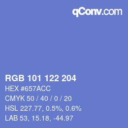 Color code: RGB 101 122 204 | qconv.com