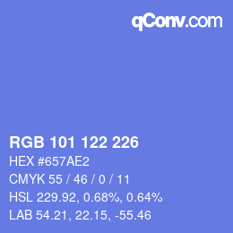 Color code: RGB 101 122 226 | qconv.com