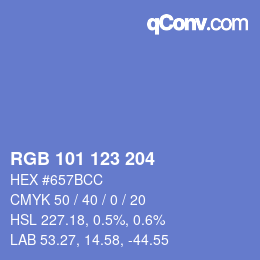 Color code: RGB 101 123 204 | qconv.com