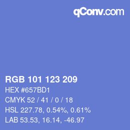 カラーコード: RGB 101 123 209 | qconv.com