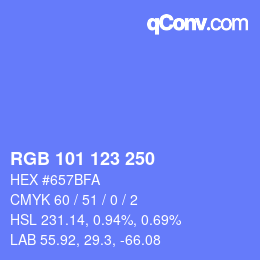 Color code: RGB 101 123 250 | qconv.com