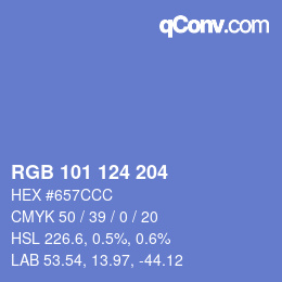 Color code: RGB 101 124 204 | qconv.com