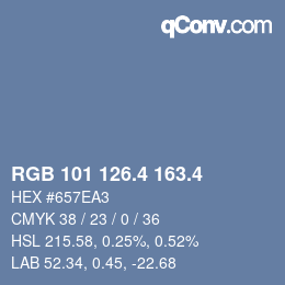 カラーコード: RGB 101 126.4 163.4 | qconv.com