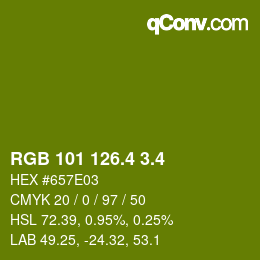 カラーコード: RGB 101 126.4 3.4 | qconv.com