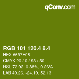 カラーコード: RGB 101 126.4 8.4 | qconv.com