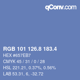 カラーコード: RGB 101 126.8 183.4 | qconv.com