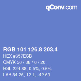 カラーコード: RGB 101 126.8 203.4 | qconv.com