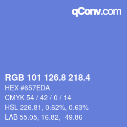 カラーコード: RGB 101 126.8 218.4 | qconv.com