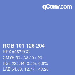 Color code: RGB 101 126 204 | qconv.com