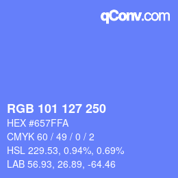 Color code: RGB 101 127 250 | qconv.com